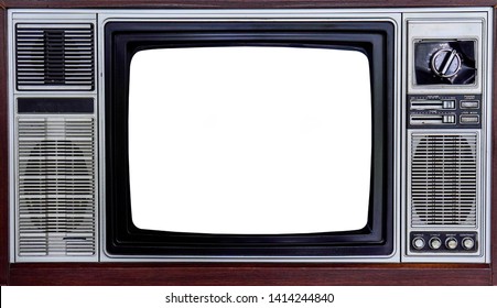 Old Tv White Screenselective Focus Background Stock Photo 1414244840 ...