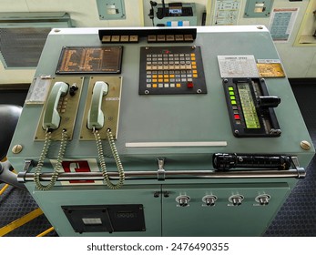 Old type control console on a ship