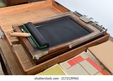 An Old Type Mimeograph, Duplicating Machine.