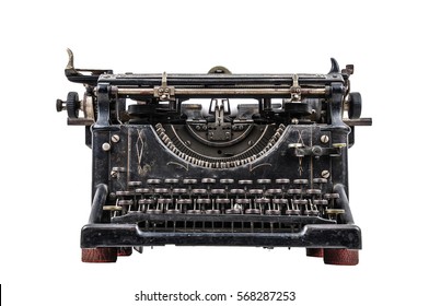 Old typewriter isolated on white
				