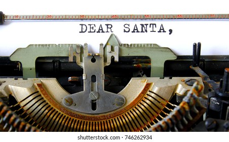 Old Typewriter Text Dear Santa Letter