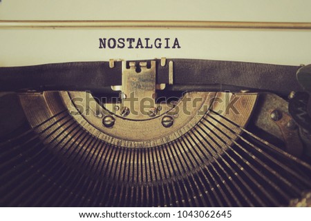 Old typewriter writes word 