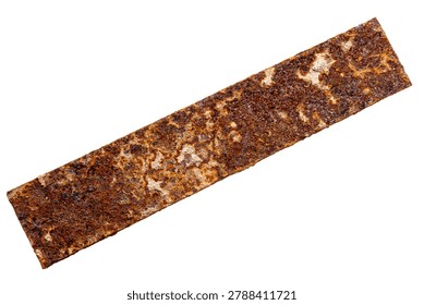 Old unknown rusty object isolated on white background. The usual magnet fishing find.