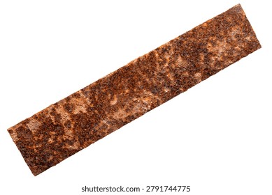 Old unknown rusty object isolated on white background. The usual magnet fishing find.