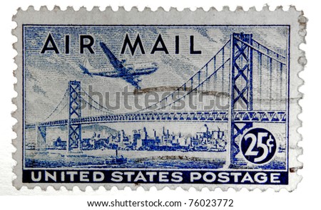 Old U.S. airmail postage stamp