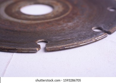 Old Used Diamond Blade Close Up.