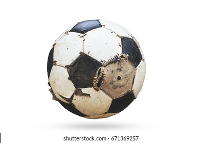 Old Used Football Or Soccer Ball