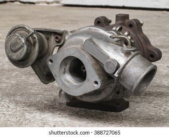 Old And Used Turbocharger, Engine Spare Part 