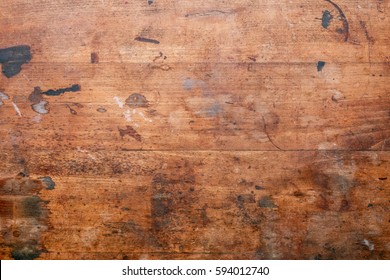 Old Used Wooden Surface Of A Workbench