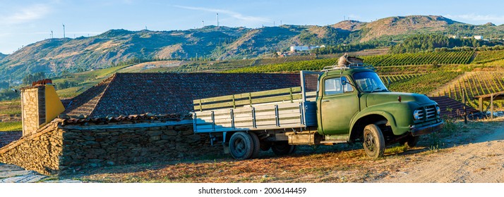 Old van in a vineyard