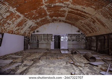 Old vaulted Soviet bunker, echo of Cold War.