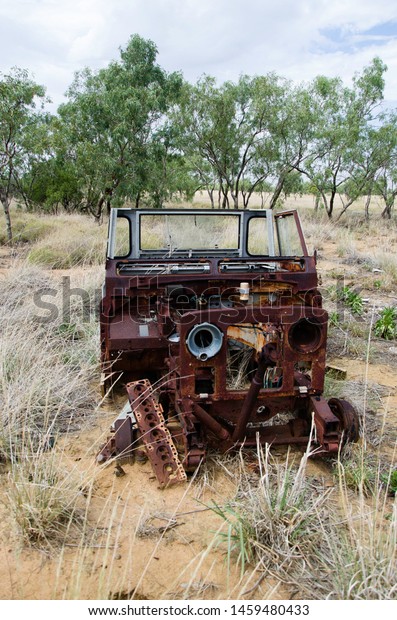 An old vehicle on a cattle station in the Western\
Australian Outback