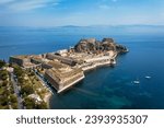 The old Venetian fortress of Corfu town, Corfu, Greece. The Old Fortress of Corfu is a Venetian fortress in the city of Corfu. Venetian Old Fortress (Palaio Frourio), Ionian Islands, Greece