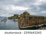 The old Venetian fortress of Corfu town, Corfu, Greece. The Old Fortress of Corfu is a Venetian fortress in the city of Corfu. Venetian Old Fortress (Palaio Frourio), Ionian Islands, Greece