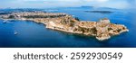 The old Venetian fortress of Corfu town, Greece. The Old Fortress of Corfu is a Venetian fortress in the city of Corfu. Venetian Old Fortress (Palaio Frourio), Corfu, Ionian Islands, Greece