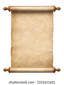 Old Vertical Paper Scroll Isolated