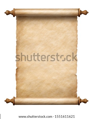 old vertical paper scroll isolated