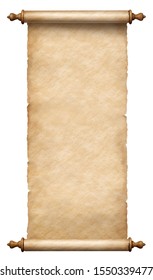 Old Vertical Paper Scroll Or Parchment Isolated