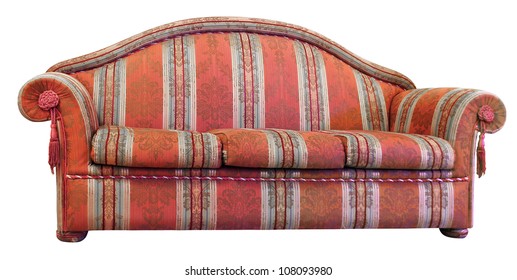 Old And Very Comfortable Sofa Colorful Pattern