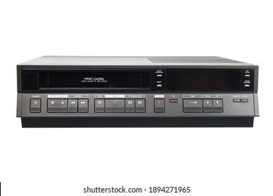 Old video recorder 1980s 1990s isolated on white background. 