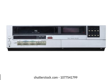 Old Video Recorder Isolated On White Background.front View