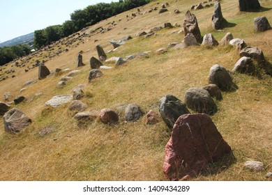 The Old Viking Cemetery In Aalborg In Denmark, Called Lindholm Høje. Serves As A Free Time Park For The People And Tourists. 