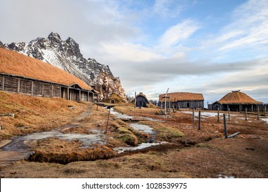 old viking village at icelandic land