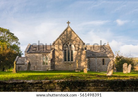 Old Village Church in the deserted village of Tyneham in Dorset,UK