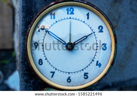 Old Vintage alarm clock, retro alarm clock.  time concept.  watch, timepiece, timer, timekeeper, ticker