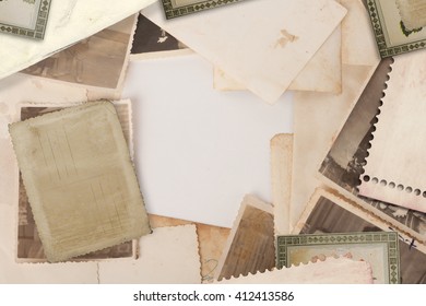 Old Vintage Archive With Photos And Letters