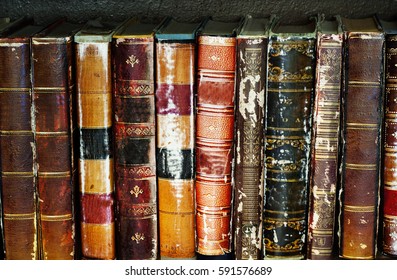 Old Vintage Books On Bookshelf Side Stock Photo 591576689 | Shutterstock