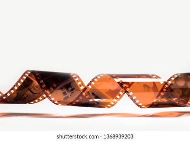 Old Vintage Brown Film Of Cameras And Camcorders. Video, Creativity And Art Concept. Cinema And Movies. Retro Analog Photography And Video. Copy Space For Advertising And Design, Space. Outdated Tech.