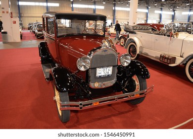 Old Vintage Cars At The Classic Automobile Show Exhibition 2017 At March 24, 2017 In Budapest, Hungary.