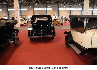 Old Vintage Cars At The Classic Automobile Show Exhibition 2017 At March 24, 2017 In Budapest, Hungary.