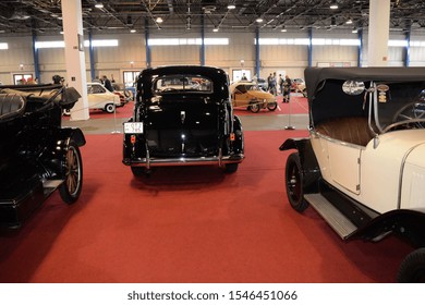 Old Vintage Cars At The Classic Automobile Show Exhibition 2017 At March 24, 2017 In Budapest, Hungary.