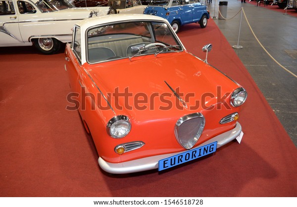 Old vintage cars at\
the Classic Automobile Show exhibition 2017 at March 24, 2017 in\
Budapest, Hungary.