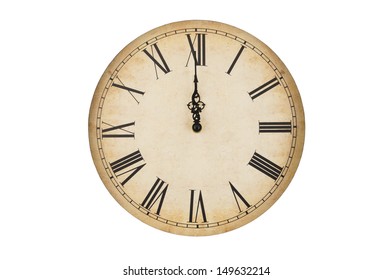 Old Vintage Clock Face Isolated On Stock Photo (edit Now) 151311962