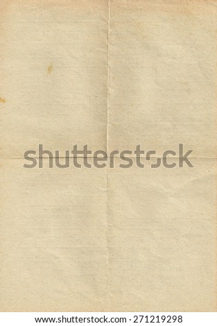 Old vintage folded paper