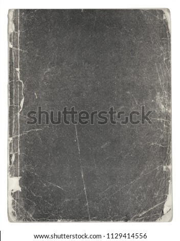 Old vintage grey book isolated on white background