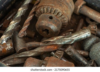 Old Vintage Hand Tools - Set Of Drills On A Wooden Background,