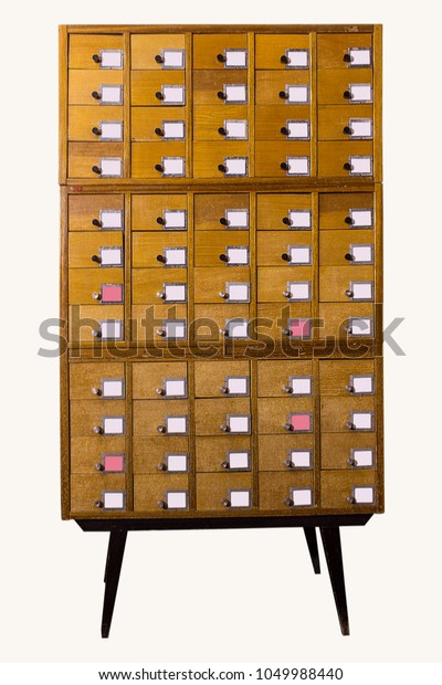 Old Vintage Library Card Catalog On Stock Photo Edit Now 1049988440