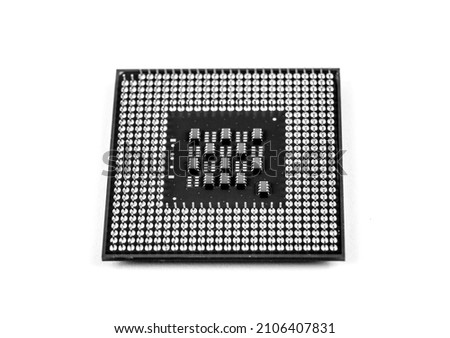 Old and vintage micro processor on white background