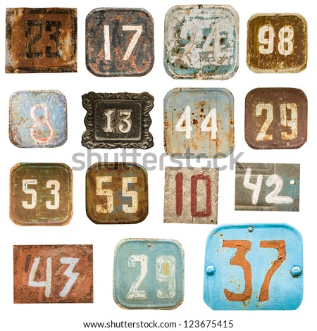 old  vintage numbers isolated