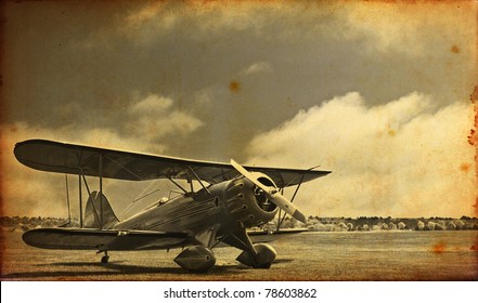 Old vintage photo of a world war one fighter plane