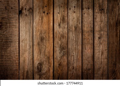 Old vintage planked wood board - rustic or rural background with free text space