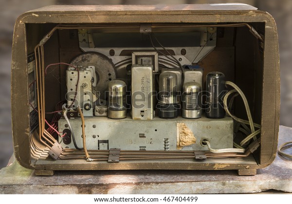 Old Vintage Radio Inside Tubes Wires Stock Photo Edit Now 467404499