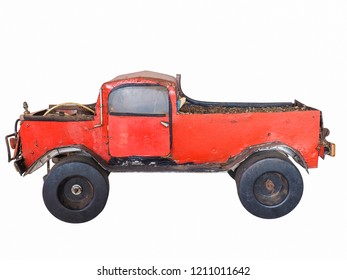 old red toy truck