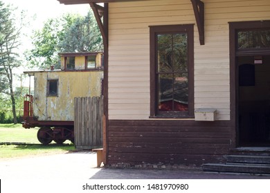 Old Vintage Rural Train Station From The 1800s Midwestern USA