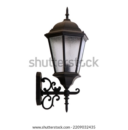 old vintage street lamp on isolated background
