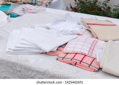 Old Vintage Tea Towels Dish Cloths For Sale In The Street Market